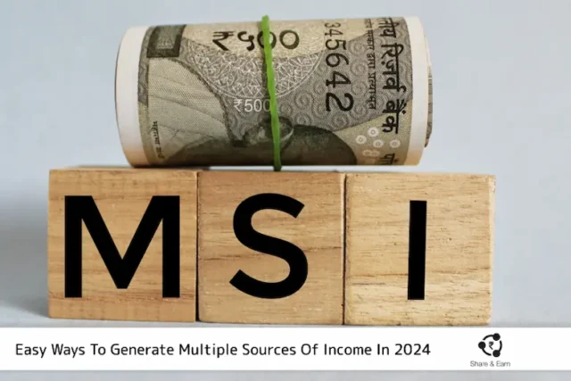 A money bundle placed above an MSI wooden box, showcasing easy ways to generate multiple sources of income