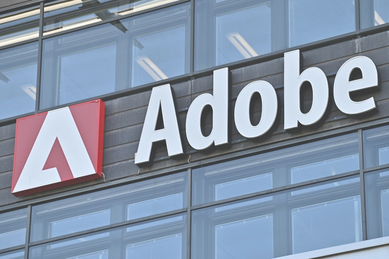 abobe logo on a building 