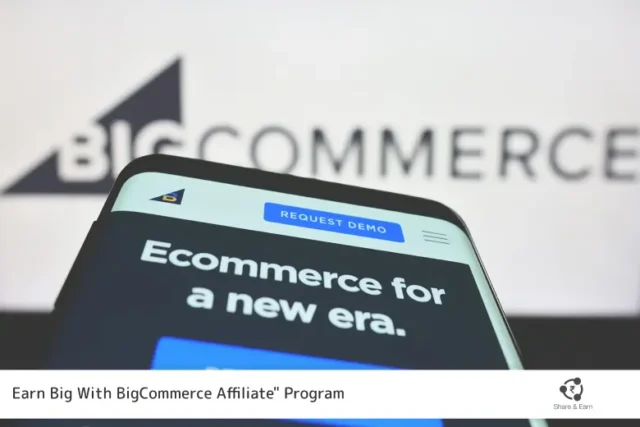 a phone displaying bigcommerce logo on a screen