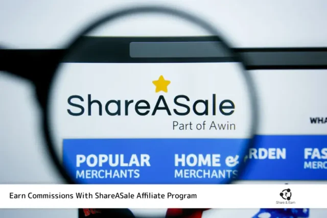 A close up of a logo on a sharesale affiliate program