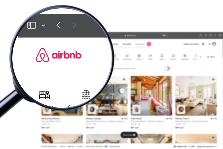 Image displays airbnb main page