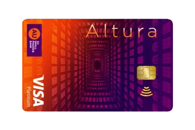 au altura credit card with the mix of blue and orange color