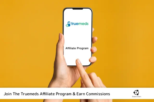 A phone screen it displays truemeds affiliate logo