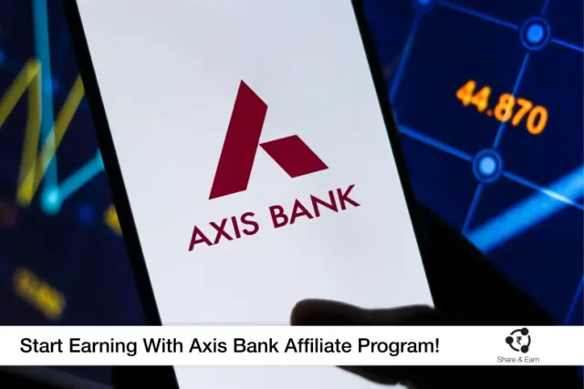 a person holding a phone and accessing axis bank app and earn earnings.